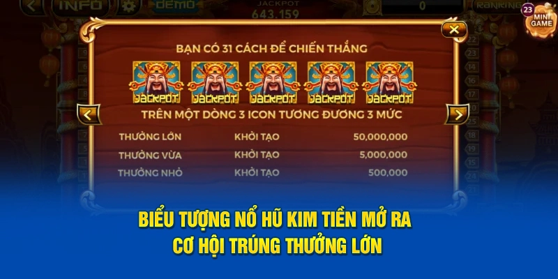Biểu tượng Nổ Hũ Kim Tiền mở ra cơ hội trúng thưởng lớn